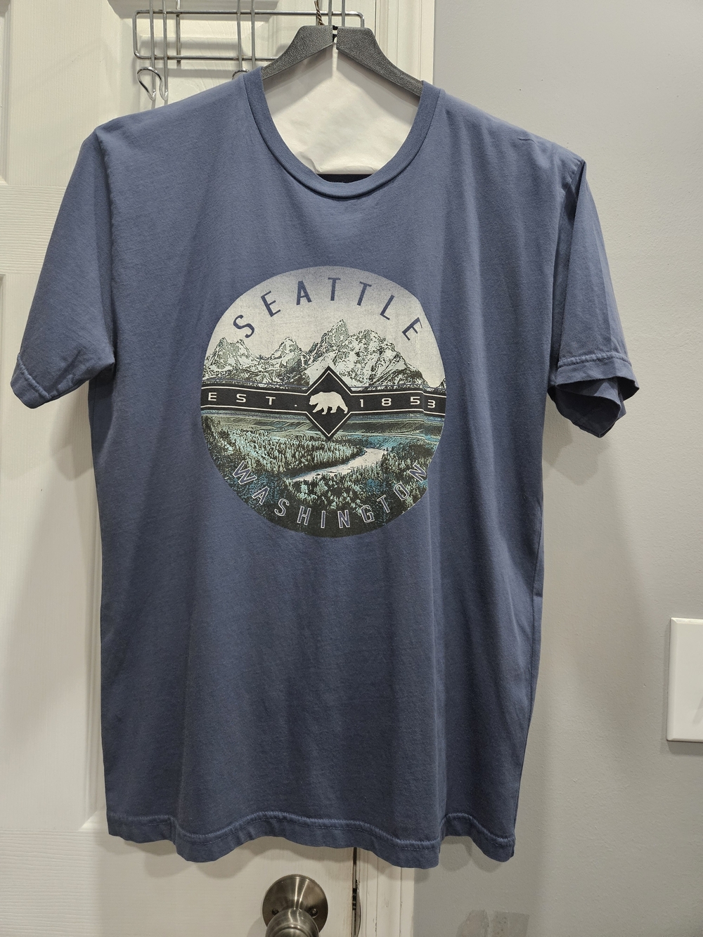 Blue 84 Seattle Graphic Short-Sleeve Tee in Dusty Blue